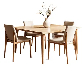 Bộ Bàn Ăn 4 Ghế Gỗ Sồi